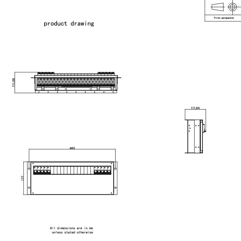 Pdu rack orizzontale 3U Breaker grigio