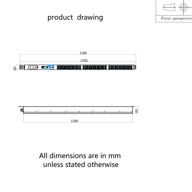 PDU per rack con interruttore verticale C19 trifase a 18 uscite