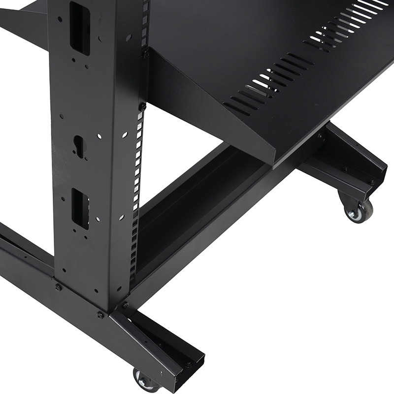 Rack aperto standard a 2 montanti con ripiano a sbalzo Nero 18U-47U