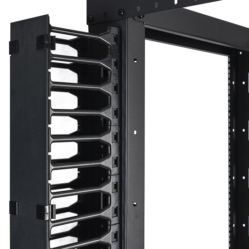 Rack aperto regolabile a 4 montanti nero 18U-47U