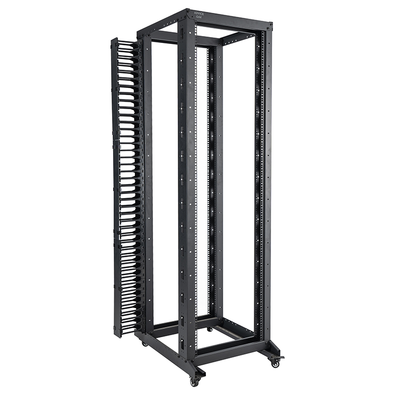 Rack aperto regolabile a 4 montanti nero 18U-47U