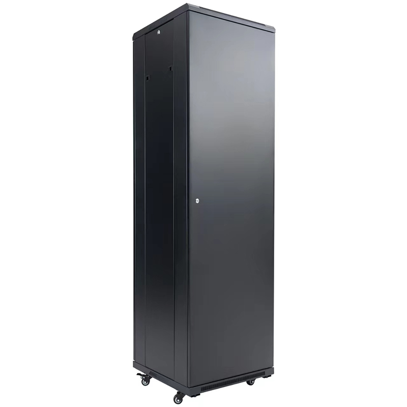 Armadio rack per server con anta singola anteriore in vetro/anta singola posteriore cieca 18U-42U nero