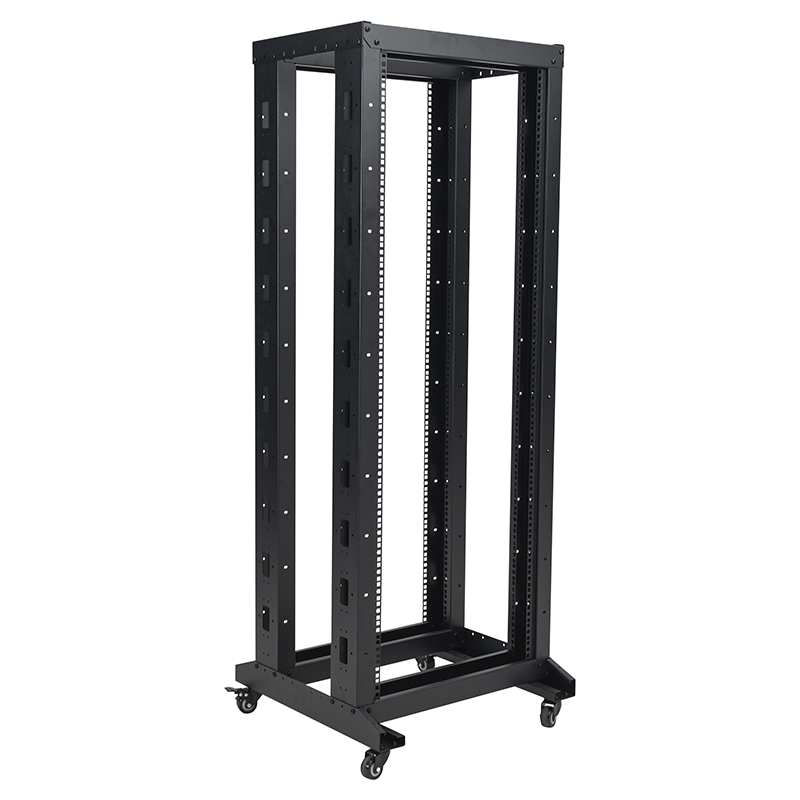 Server rack regolabile a 4 montanti nero 18U-47U