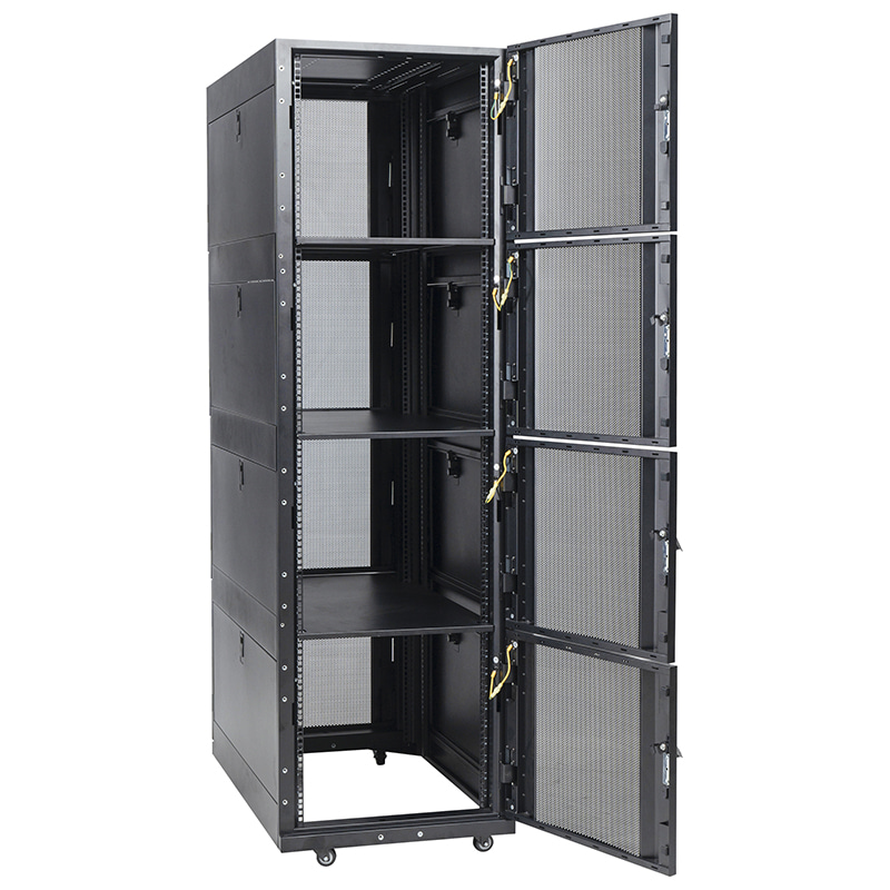 Armadio Rack 4 Scomparti Con Anta Forata Nero 42U 47U